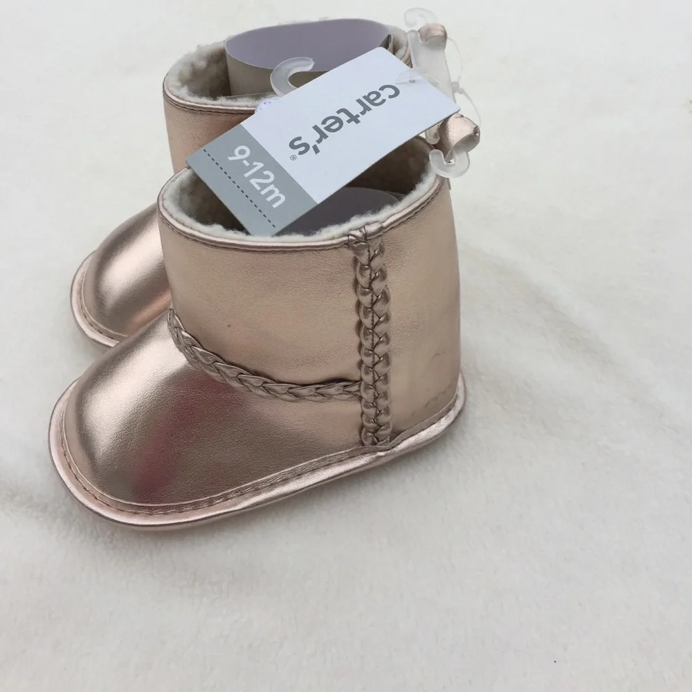 Gold baby boots